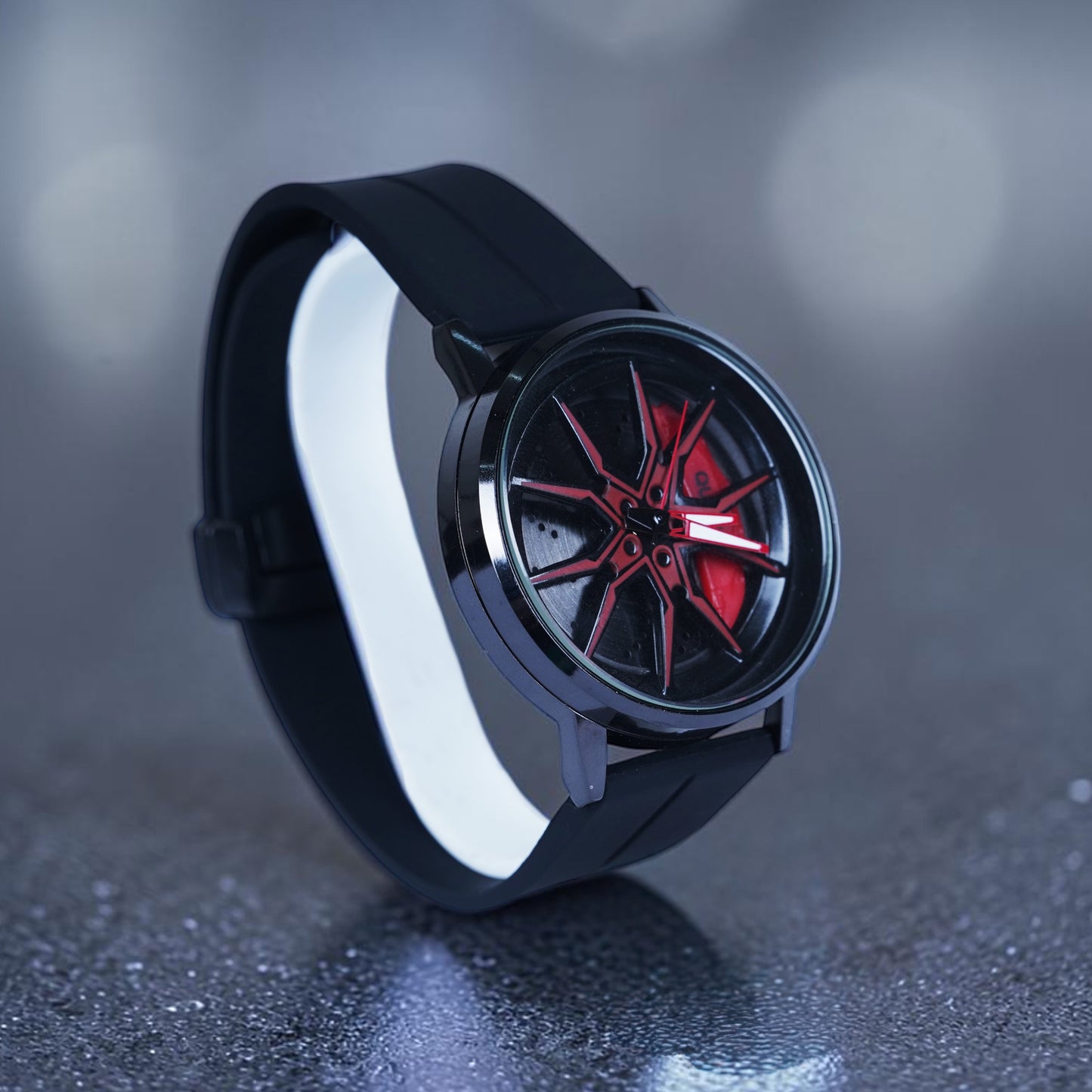 Spinning Watch Red Black