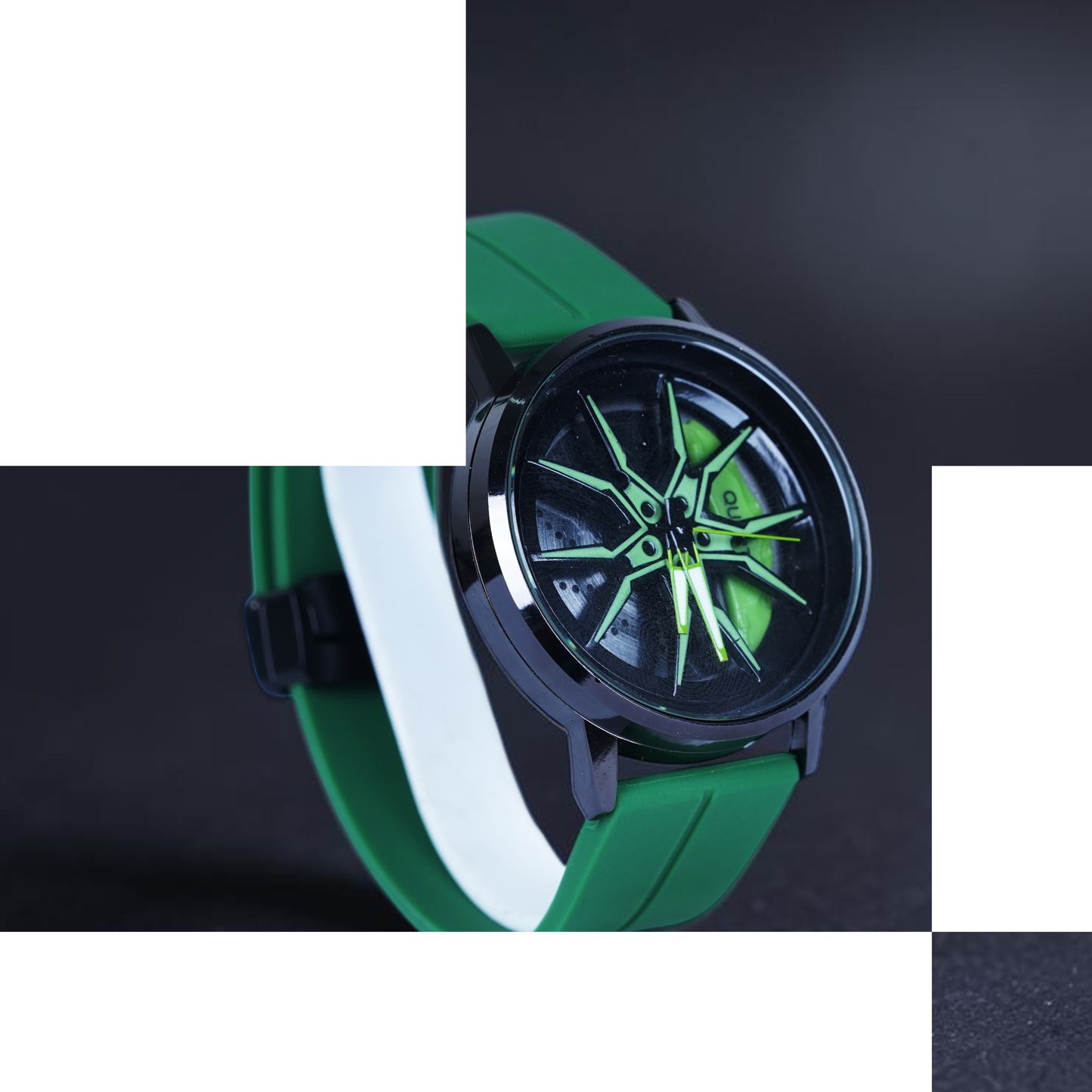 Spinning Watch Green Black