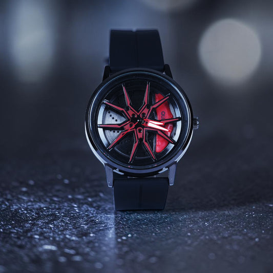 Spinning Watch Red Black