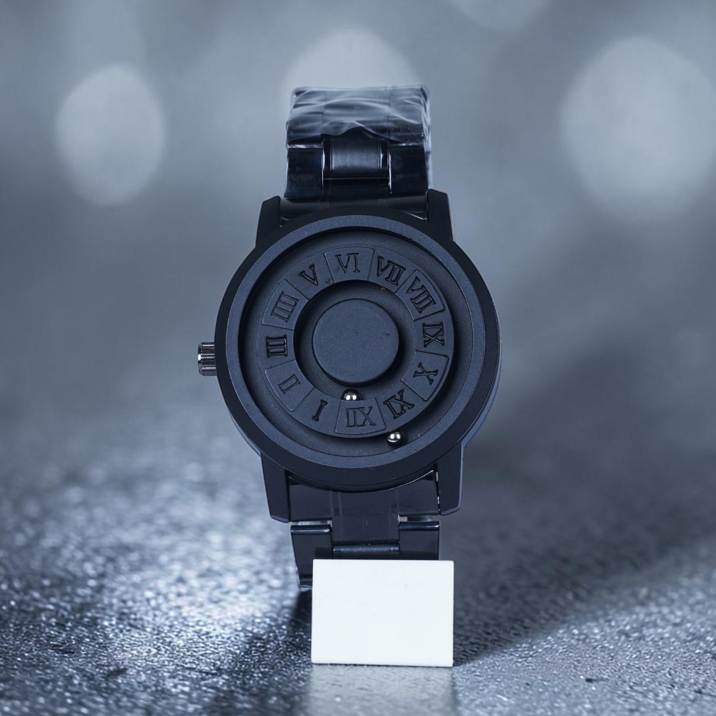 Magnetic Ball Bearing Futuristic Matte Black Watch