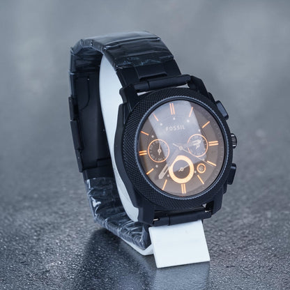 Fossil Machine Chronograph Matte Black &amp; Rose Gold Watch