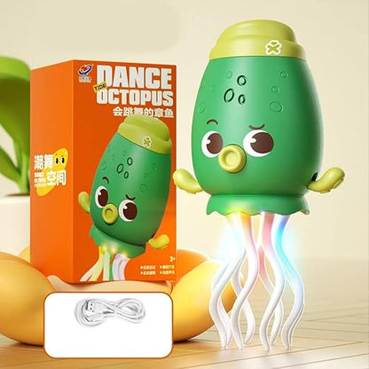 Dancing Jellyfish Toy for Kids | Rechargeable Light-Up Musical Octopus with 360° Rotating Tentacles | Interactive Educational Toy with Sound & LED Lights | Random Colour Fun Gift for Boys & Girls