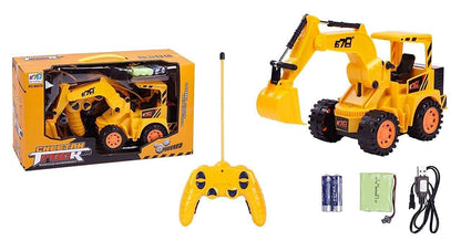 Kid Wireless Remote Control Led Flash Light Toy Truck, Construction Vehicles Remote Control Toys Set