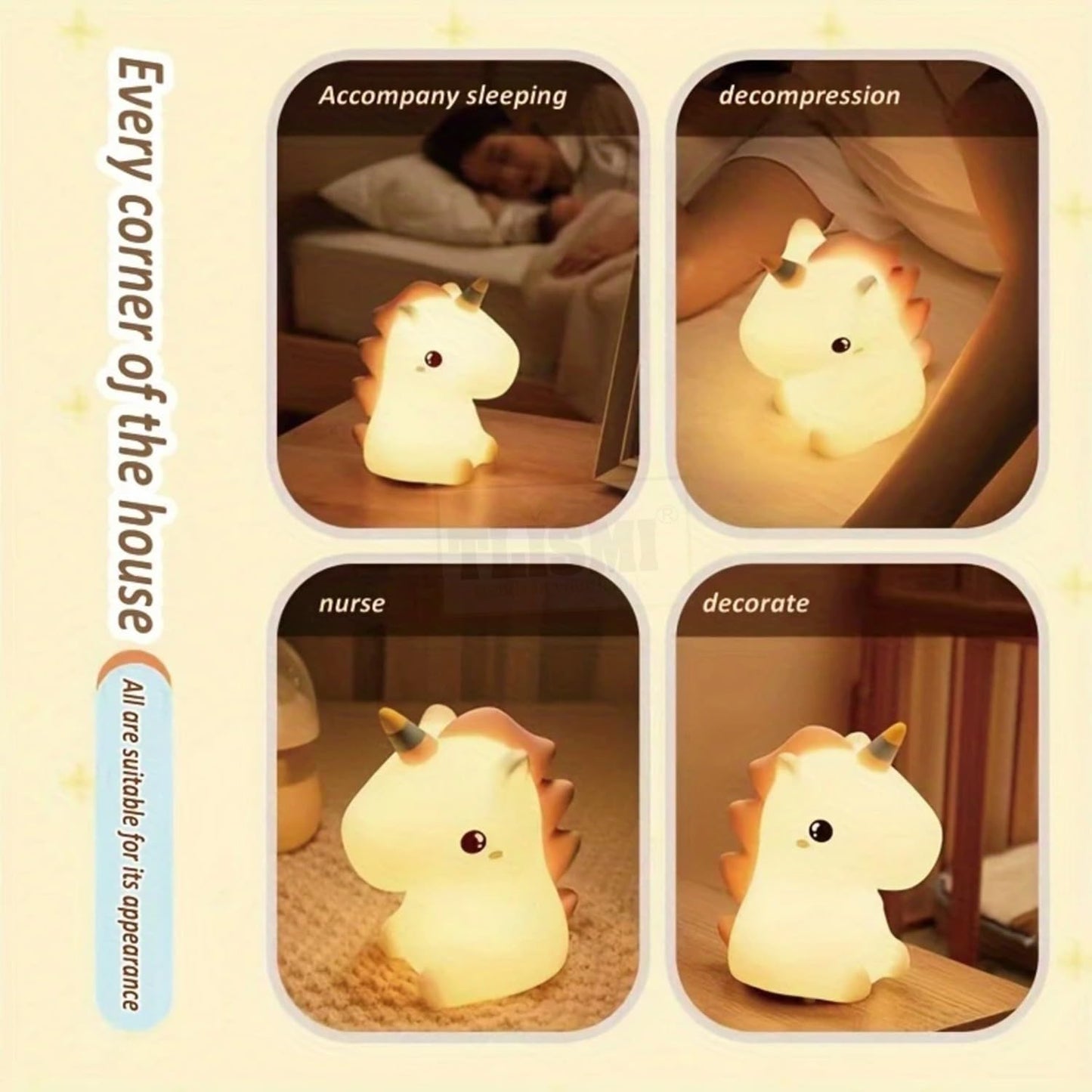 Rainbow Unicorn Silicone Light