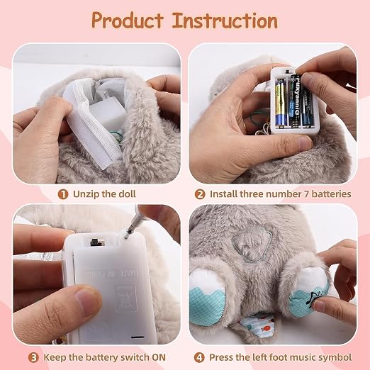 Breathing Teddy Bear with Music, Sound, Light and Breathing Motion || Portable Plush Stuffed Animal Toy || Breathing Teddy Bear Soft Toy for Kids or Adults (Multicolor) (Teddy Bear)