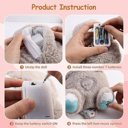 Breathing Teddy Bear with Music, Sound, Light and Breathing Motion || Portable Plush Stuffed Animal Toy || Breathing Teddy Bear Soft Toy for Kids or Adults (Multicolor) (Teddy Bear)
