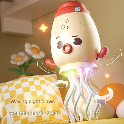 Dancing Jellyfish Toy for Kids | Rechargeable Light-Up Musical Octopus with 360° Rotating Tentacles | Interactive Educational Toy with Sound & LED Lights | Random Colour Fun Gift for Boys & Girls
