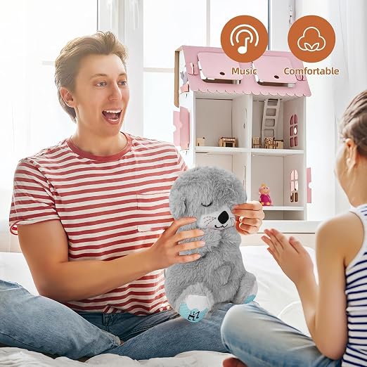 Breathing Teddy Bear with Music, Sound, Light and Breathing Motion || Portable Plush Stuffed Animal Toy || Breathing Teddy Bear Soft Toy for Kids or Adults (Multicolor) (Teddy Bear)
