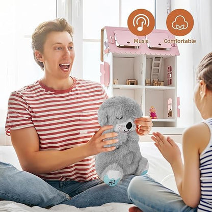 Breathing Teddy Bear with Music, Sound, Light and Breathing Motion || Portable Plush Stuffed Animal Toy || Breathing Teddy Bear Soft Toy for Kids or Adults (Multicolor) (Teddy Bear)