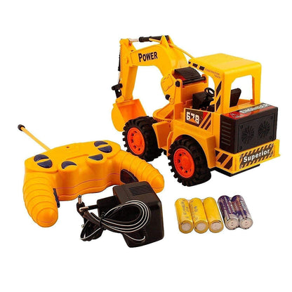 Kid Wireless Remote Control Led Flash Light Toy Truck, Construction Vehicles Remote Control Toys Set