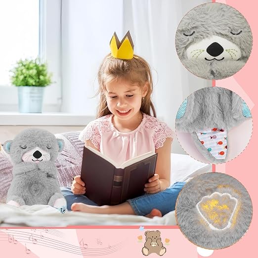 Breathing Teddy Bear with Music, Sound, Light and Breathing Motion || Portable Plush Stuffed Animal Toy || Breathing Teddy Bear Soft Toy for Kids or Adults (Multicolor) (Teddy Bear)
