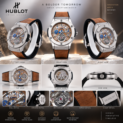 Hublot Chrono Leather Strap Watch ( Tan )
