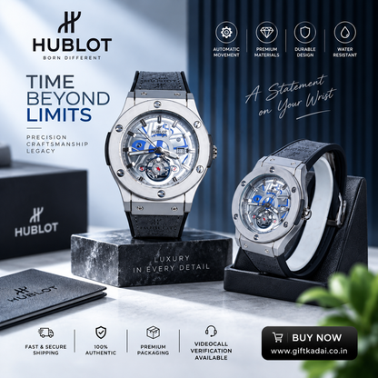 Hublot Chrono Leather Strap Watch ( D.Gray )