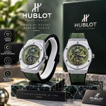 Hublot Chrono Leather Strap Watch ( Elite Green )