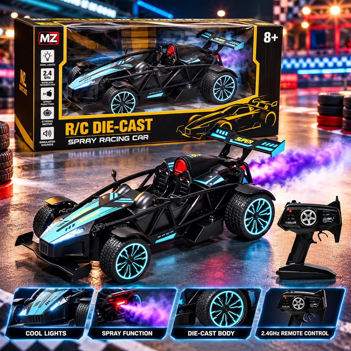 RC Die-Cast Spray Racing Car