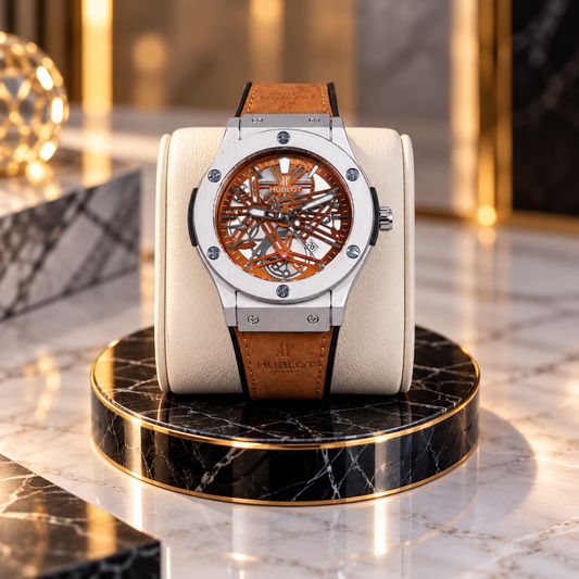 Hublot Chrono Leather Strap Watch ( L.Tan )