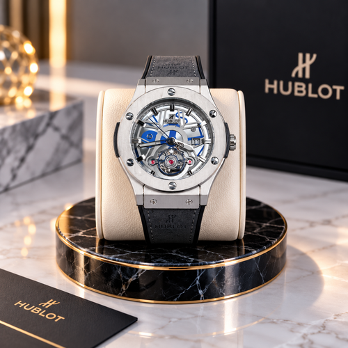 Hublot Chrono Leather Strap Watch ( D.Gray )
