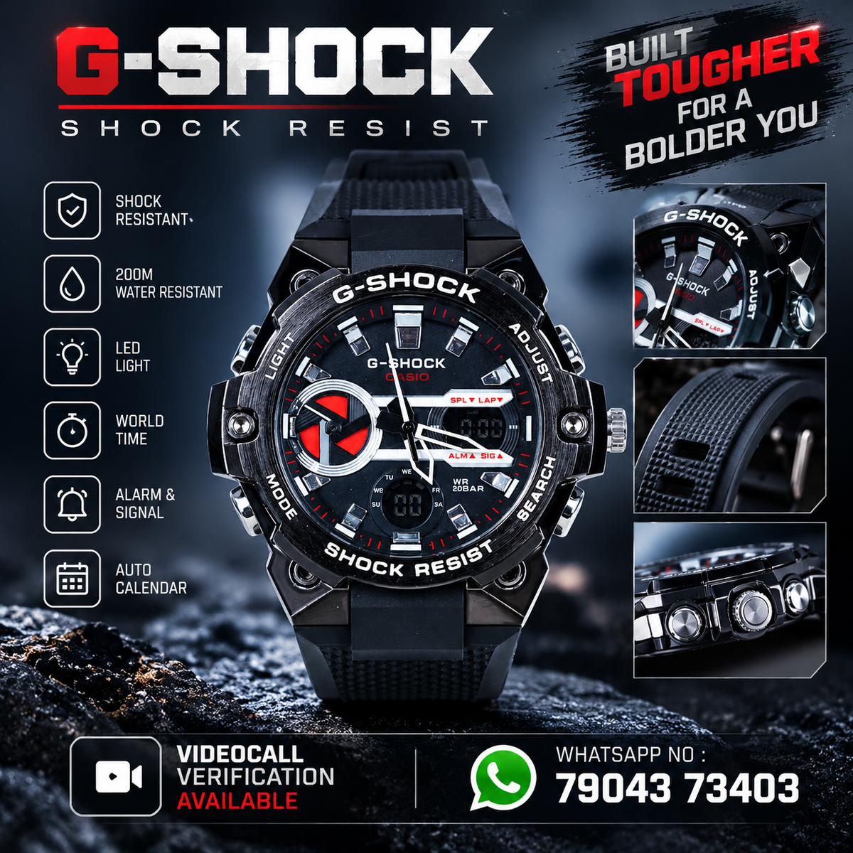 Casio G-Shock Hybrid ( BK Red )