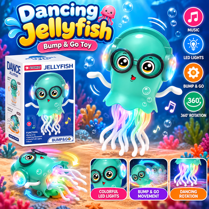 Storio Dancing Jellydancer Baby Toy | Crawling Infant Tummy Time Musical Toy | Magic Dancing Music Crawling Toy | Interactive Sensory Fidget Toy for Kids Boys & Girls 3–8 Years | Birthday Gift