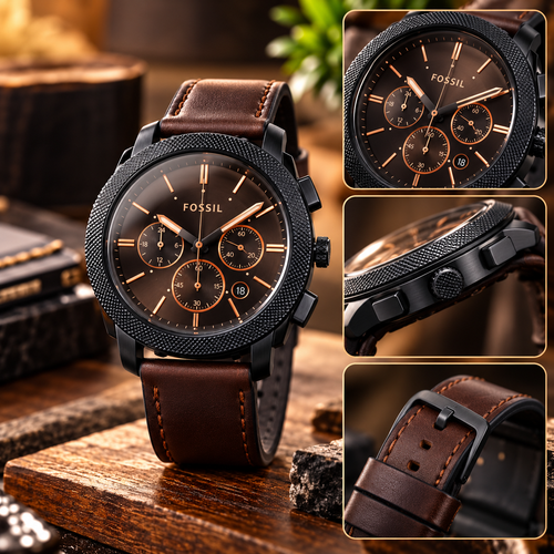 Fossil Machine Chronograph Watch Copper Colour