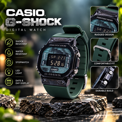 Casio G Shock Metal Body + Silicon Strap